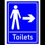 Sign Mens Toilets Arrow Right